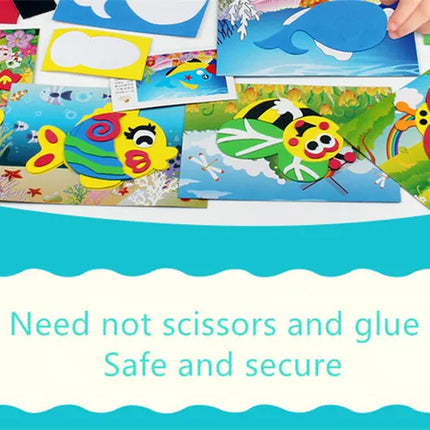 10Pcs 3D EVA Foam Stickers Puzzle Cartoon Animal 20 Styles DIY Handmade Early Learning Educational Toys For Children Kids Gift