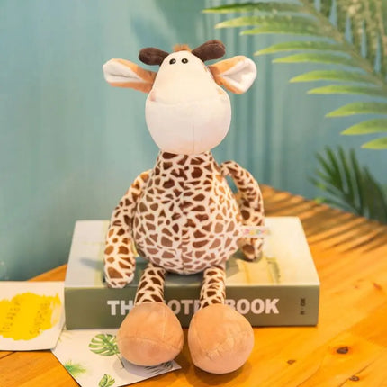 Simulation Animal Plush Toys – 25cm Stuffed Lion, Tiger, Giraffe, Monkey & More for Kids’ Gifts