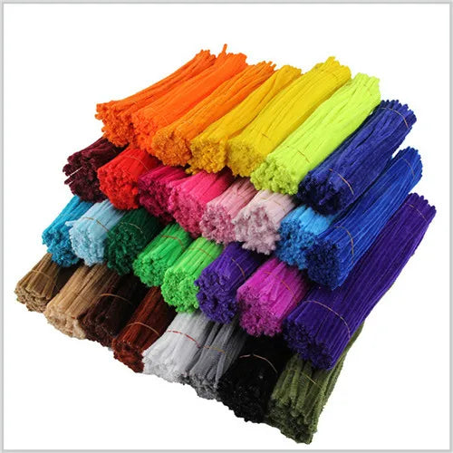 100pcs 30cm Chenille Stems Pipe Cleaners Kids Plush Educational Toy Colorful Pipe Cleaner Toys Handmade DIY Craft Supplies