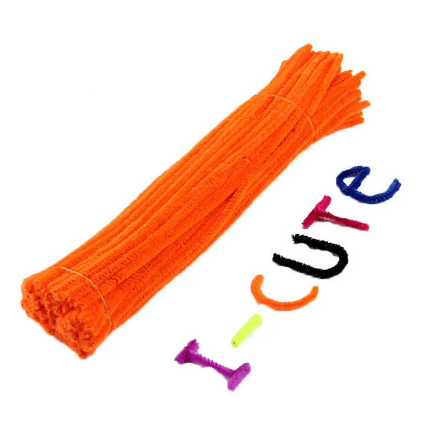 100pcs 30cm Chenille Stems Pipe Cleaners Kids Plush Educational Toy Colorful Pipe Cleaner Toys Handmade DIY Craft Supplies