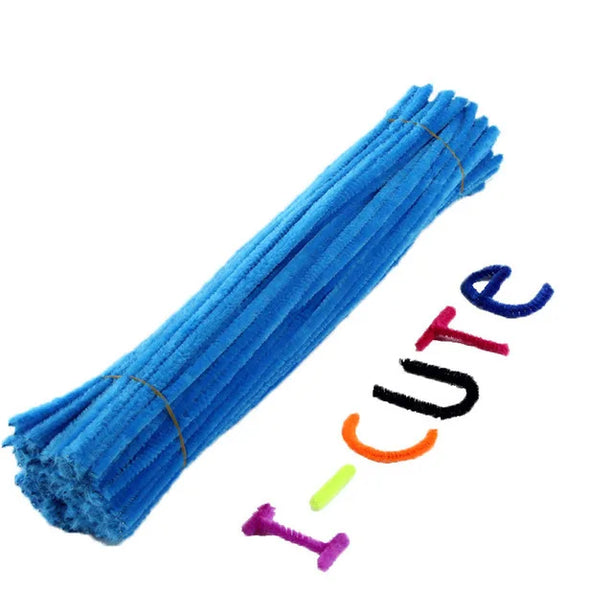 100pcs 30cm Chenille Stems Pipe Cleaners Kids Plush Educational Toy Colorful Pipe Cleaner Toys Handmade DIY Craft Supplies