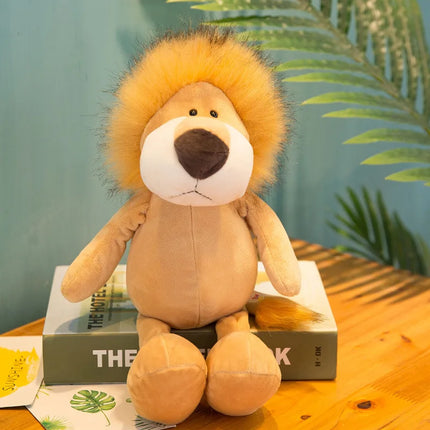 Simulation Animal Plush Toys – 25cm Stuffed Lion, Tiger, Giraffe, Monkey & More for Kids’ Gifts