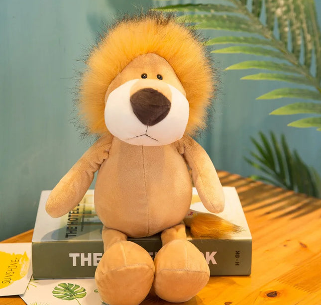 Simulation Animal Plush Toys – 25cm Stuffed Lion, Tiger, Giraffe, Monkey & More for Kids’ Gifts