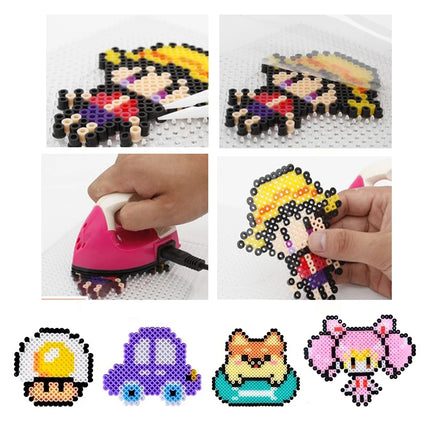 5000pcs 5mm Hama Beads Set – DIY Educational Fuse Beads with Templates, Iron Papers & Tweezers for Kids
