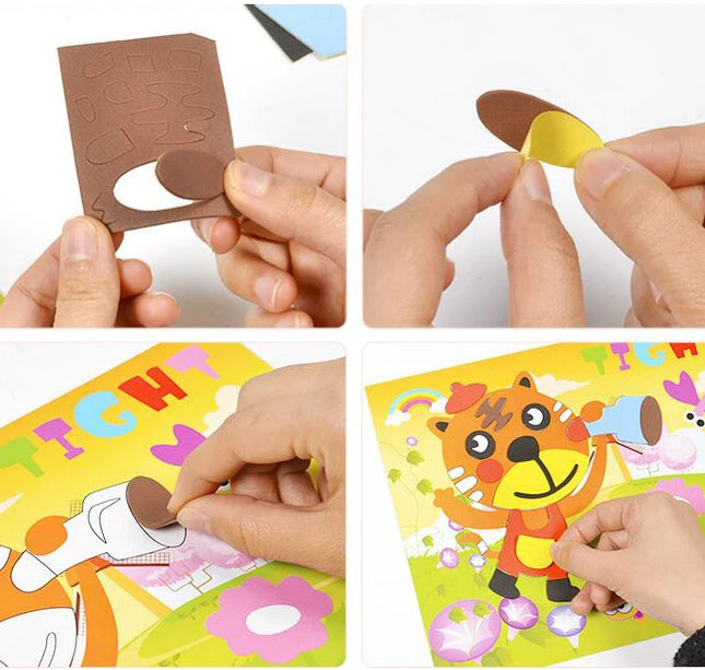 10Pcs 3D EVA Foam Stickers Puzzle Cartoon Animal 20 Styles DIY Handmade Early Learning Educational Toys For Children Kids Gift