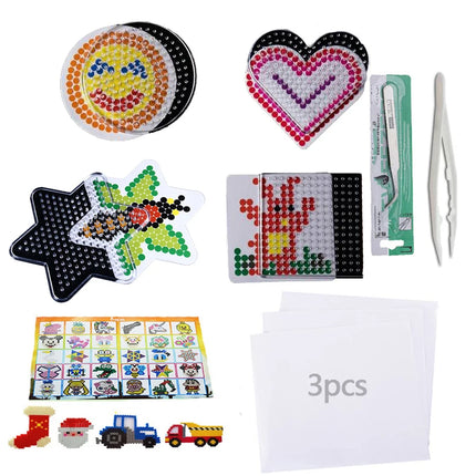5000pcs 5mm Hama Beads Set – DIY Educational Fuse Beads with Templates, Iron Papers & Tweezers for Kids