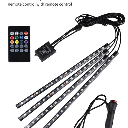 LED Car Ambient Light Kit – RGB Interior Strip with Music, Remote & App Control