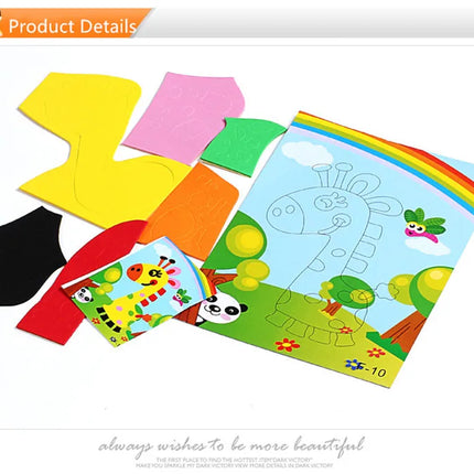 10Pcs 3D EVA Foam Stickers Puzzle Cartoon Animal 20 Styles DIY Handmade Early Learning Educational Toys For Children Kids Gift