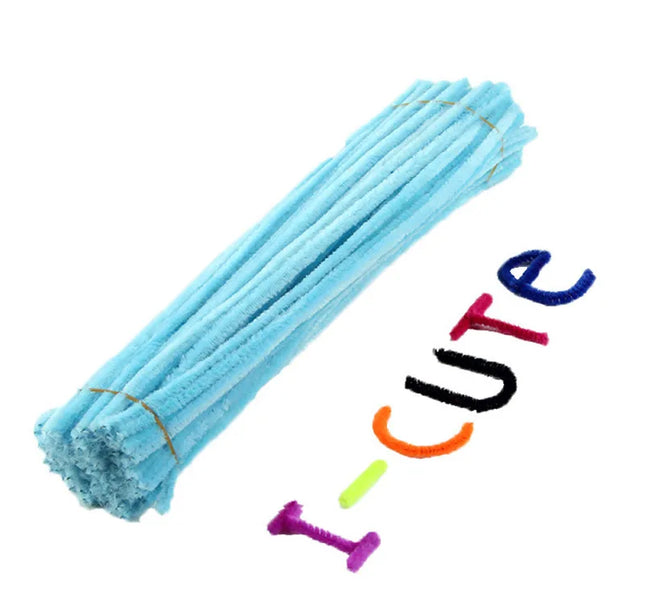 100pcs 30cm Chenille Stems Pipe Cleaners Kids Plush Educational Toy Colorful Pipe Cleaner Toys Handmade DIY Craft Supplies