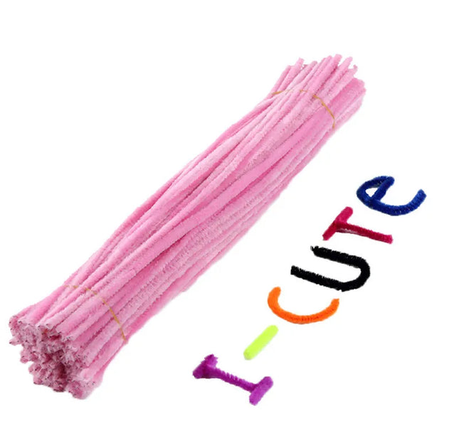 100pcs 30cm Chenille Stems Pipe Cleaners Kids Plush Educational Toy Colorful Pipe Cleaner Toys Handmade DIY Craft Supplies