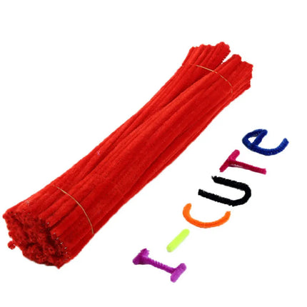 100pcs 30cm Chenille Stems Pipe Cleaners Kids Plush Educational Toy Colorful Pipe Cleaner Toys Handmade DIY Craft Supplies