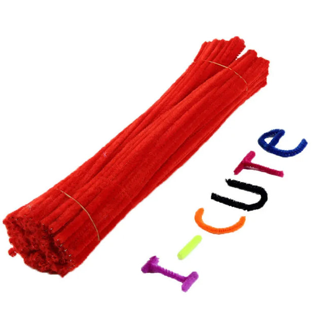 100pcs 30cm Chenille Stems Pipe Cleaners Kids Plush Educational Toy Colorful Pipe Cleaner Toys Handmade DIY Craft Supplies