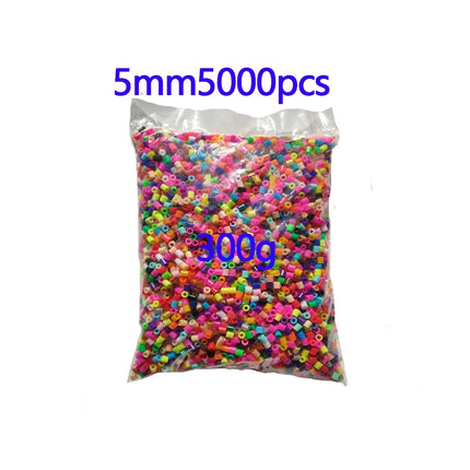 5000pcs 5mm Hama Beads Set – DIY Educational Fuse Beads with Templates, Iron Papers & Tweezers for Kids