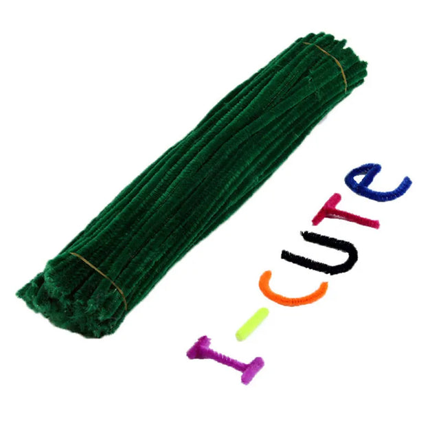 100pcs 30cm Chenille Stems Pipe Cleaners Kids Plush Educational Toy Colorful Pipe Cleaner Toys Handmade DIY Craft Supplies