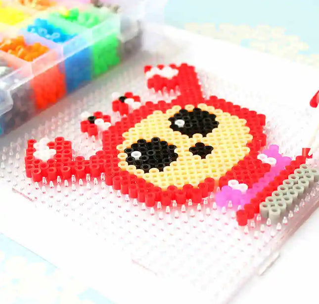 5000pcs 5mm Hama Beads Set – DIY Educational Fuse Beads with Templates, Iron Papers & Tweezers for Kids
