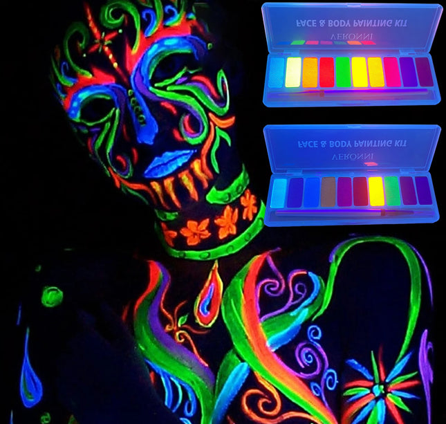 10 Colors Glow Fluorescent Neon Oil Face Body Art Paint UV Glow Oil Painting Halloween Party Fancy Dress Beauty Makeup Cosmetics