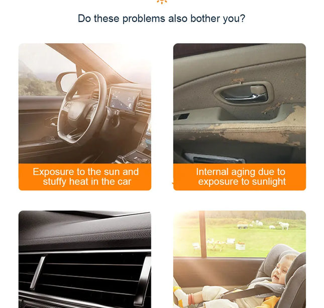 2pcs Car Window Sunshade – SEAMETAL UV Shield Curtains for Front & Rear Windows