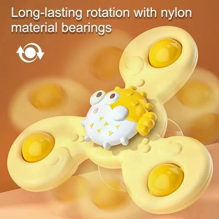 Baby Suction Cup Spinner Toys – 3pcs Bath Rattles & Educational Fidget Set for Boys