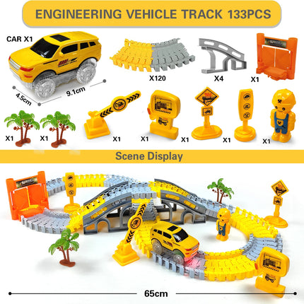 Electric Track Car Toy Set – Engineering Train Toys for Kids Educational Fun & Birthday Gifts