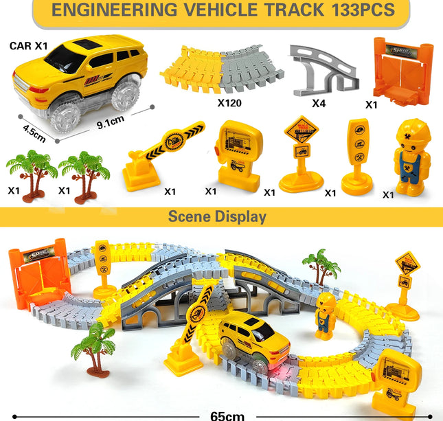 Electric Track Car Toy Set – Engineering Train Toys for Kids Educational Fun & Birthday Gifts