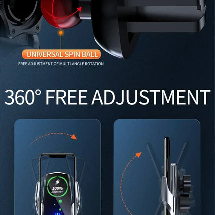 15W Car Magnetic Wireless Charger Automatic Car Mount Phone Holder For iPhone 16 15 For SamsungInfrared Induction Fast Charging
