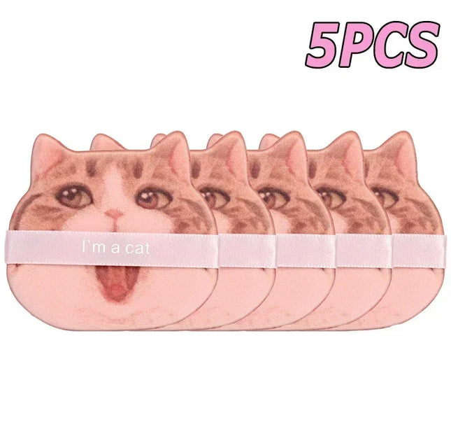 10PCS Cute Cat Makeup Puff Foundation Cosmetic Puff Smooth Powder Concealer Beauty Dry and Wet Dual-use Powder Puff Makeup Tool