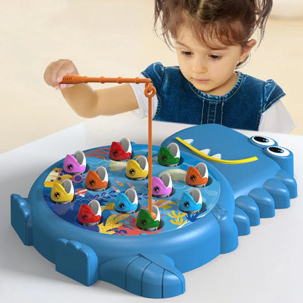 Magnetic Dinosaur Fishing Game – Montessori Toy with Rod for Toddlers & Kids