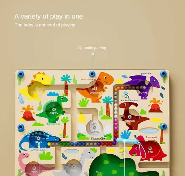 Montessori Magnetic Maze Game – Color Sorting & Fine Motor Training Toy with Pen Control for Kids Sensory Play