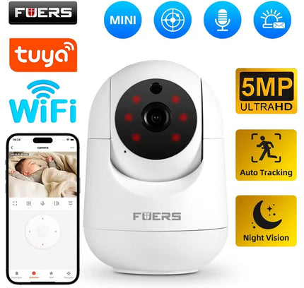 Fuers 5MP Tuya Smart WiFi Camera – Indoor IP Cam with AI & Baby Monitor