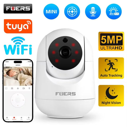 Fuers 5MP Tuya Smart WiFi Camera – Indoor IP Cam with AI & Baby Monitor