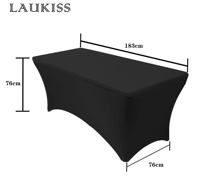 Black High Stretch Tablecloth Bed Cover Wedding Party Beauty Massage Elastic Hotel Birthday Table Cover Rectangular Table Cloth