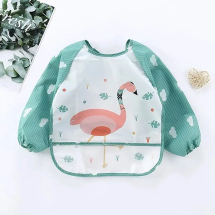 1pc Waterproof Baby Smock – Long Sleeve Bib Apron for Eating & Art