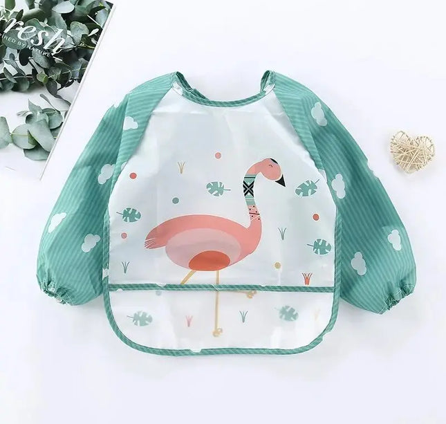 1pc Waterproof Baby Smock – Long Sleeve Bib Apron for Eating & Art