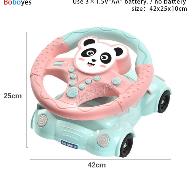 Infant Electric Steering Wheel Toy – Simulation Light & Sound Educational Vocal Toy for Stroller Play