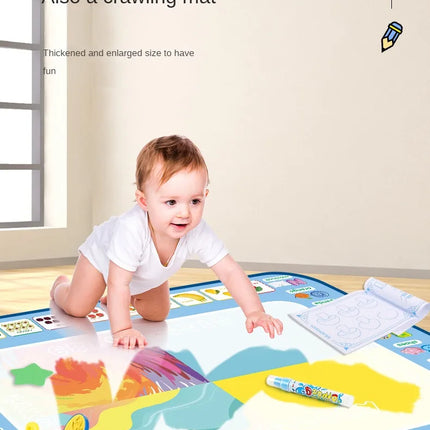 100x80cm Magic Water Drawing Mat – Reusable Doodle Board with Pens Montessori Educational Toy for Kids Gifts