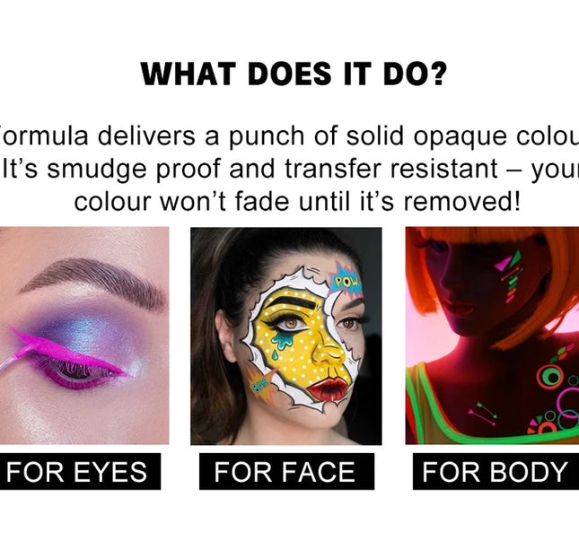 10 Colors Glow Fluorescent Neon Oil Face Body Art Paint UV Glow Oil Painting Halloween Party Fancy Dress Beauty Makeup Cosmetics