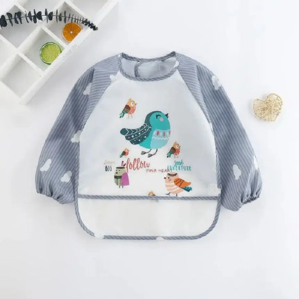 1pc Waterproof Baby Smock – Long Sleeve Bib Apron for Eating & Art