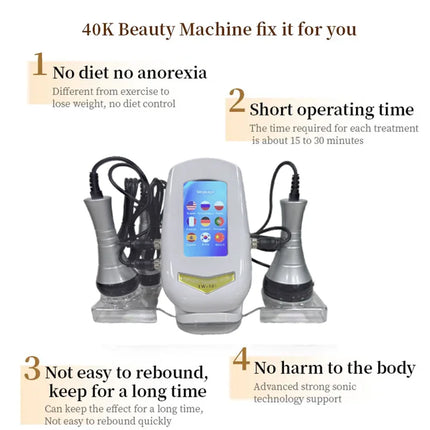 40K 3-in-1 Ultrasonic Body Shaping Instrument Beauty Massage Negative Pressure Slimming Facial Care Beauty Salon Dedicated