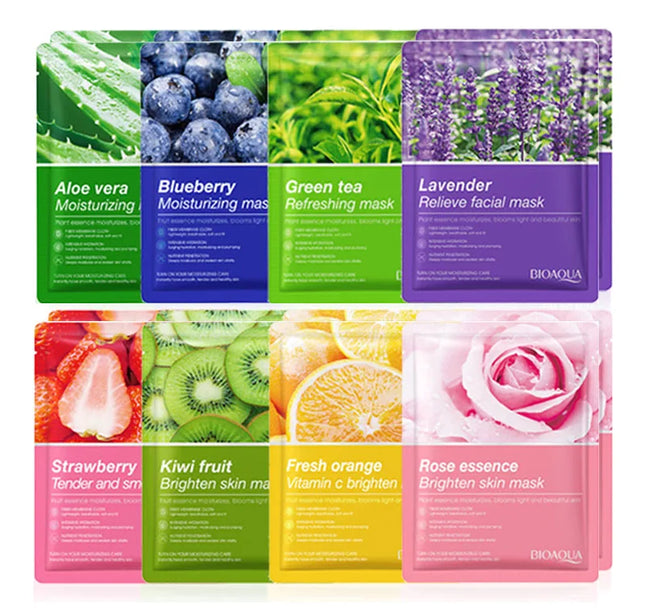 8pcs Natural Plant Face Mask Beauty Skincare Facial Masks Moisturizing Firming Hydrating Facial Mask Face Care Korean Cosmetics