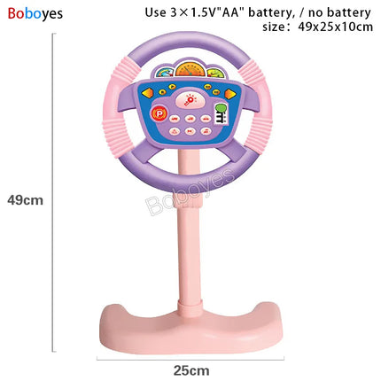 Infant Electric Steering Wheel Toy – Simulation Light & Sound Educational Vocal Toy for Stroller Play