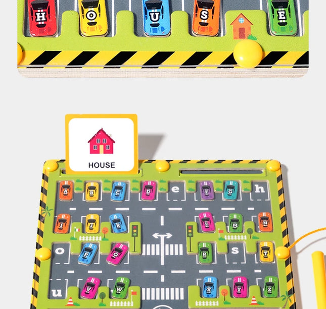 Montessori Magnetic Color Maze – Wooden Sorting & Bead Puzzle Board for Early Learning Activities