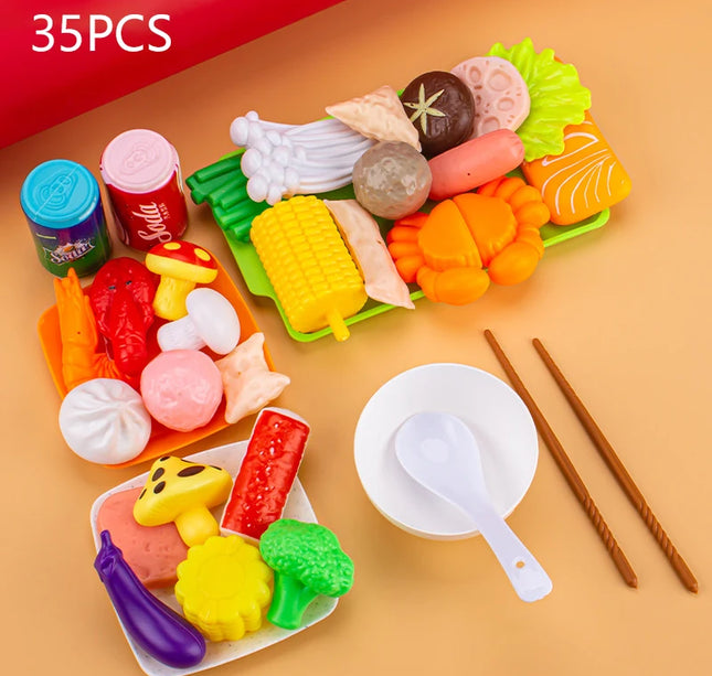 Kids Pretend Kitchen Playset – Simulation BBQ & Cooking Toys for Girls Educational Play House Fun