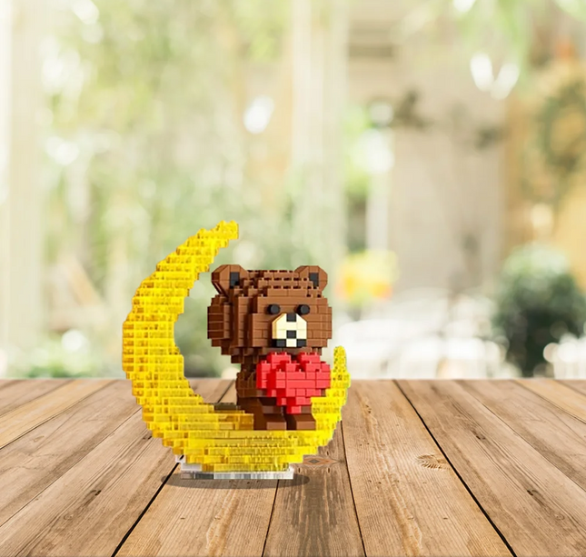 Cute Bear Light-Up Building Blocks - The Perfect Educational Birthday Gift for Friends!（NO base）