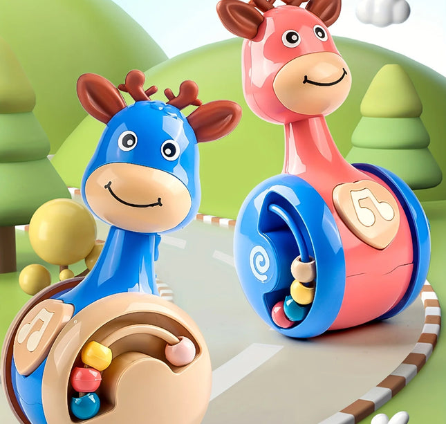 Fawn Sliding Tumbler Toy Rattle Baby Educational Early Education Gift Toy for Baby