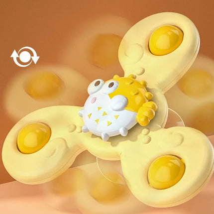 Suction Cup Bath Toys – 3pcs Spinning Rattles for Baby Fun & Education
