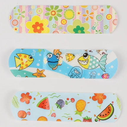 Kids Adhesive Bandages – 100pcs Cute Cartoon Waterproof Medical Strips for Children