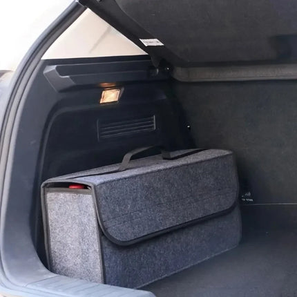 Car Trunk Storage Organizer – Gray Anti-Slip Felt Box for Tools & Boot Compartment