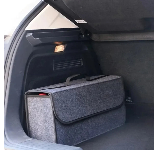 Car Trunk Storage Organizer – Gray Anti-Slip Felt Box for Tools & Boot Compartment