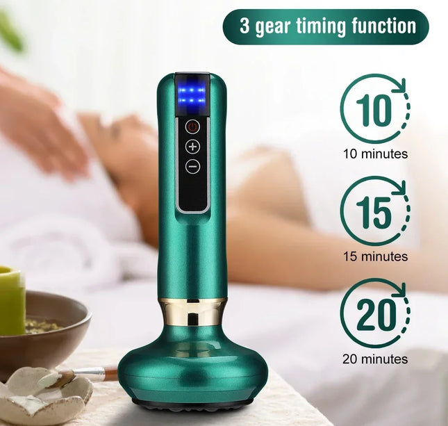 Tricolor Electric Massager GuaSha Anti Cellulite Vacuum Suction Cup Beauty Health Scraping Infrared Heat Slimming Massage Thera