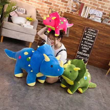 Big Dinosaur Plush Toy – Soft Triceratops & Stegosaurus Stuffed Dolls for Kids Birthday Gifts